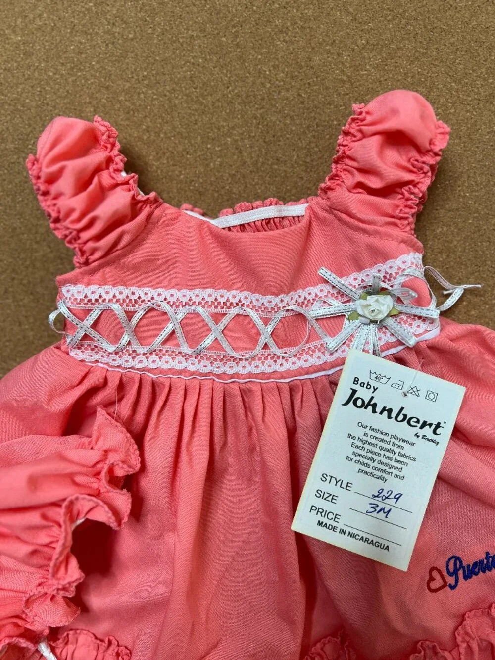 Baby Girl Dress with Hat and Panty Puerto Rico 3month 3pc NWT